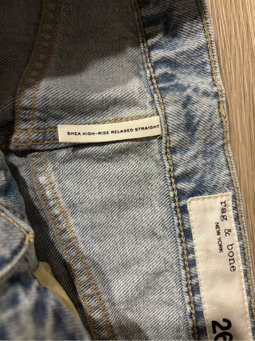 rag & bone Jeans Light Wash High- Rise Relaxed Straight Jeans MSRP $298 - Picture 8 of 8
